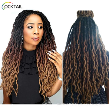Kaneka fiber 1b 27 30 burgundy ombre gypsy locs hair extensions braids, 18 inch pre looped wavy gypsy faux locs crochet braids
